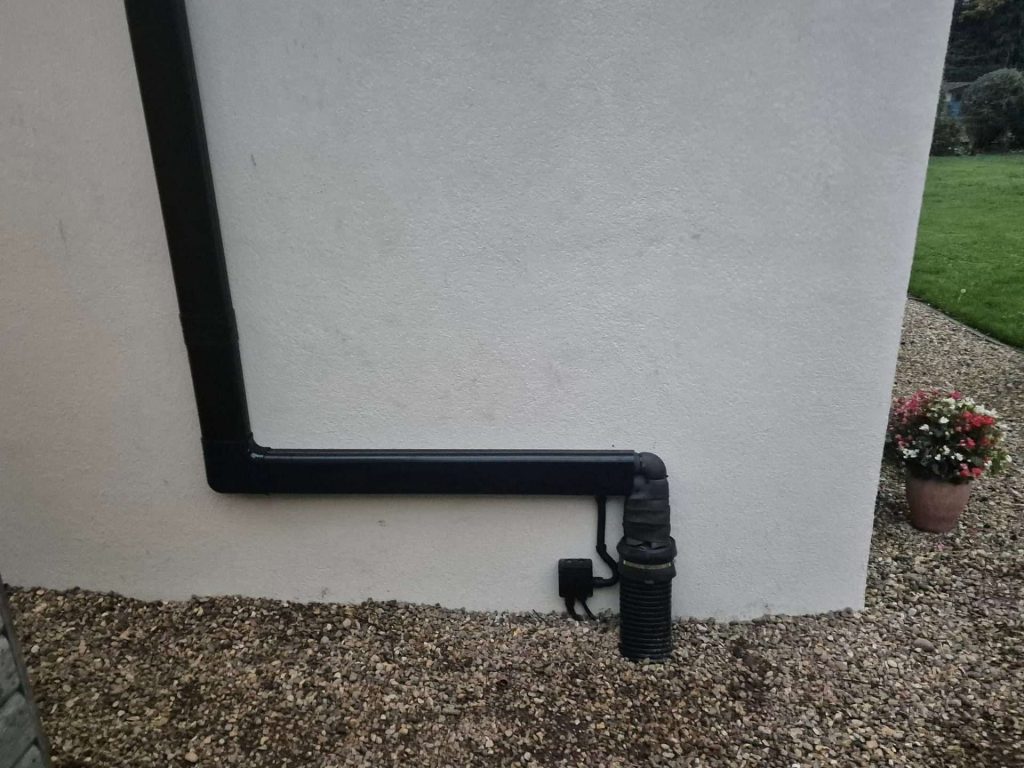 Drainpipe on exterior wall